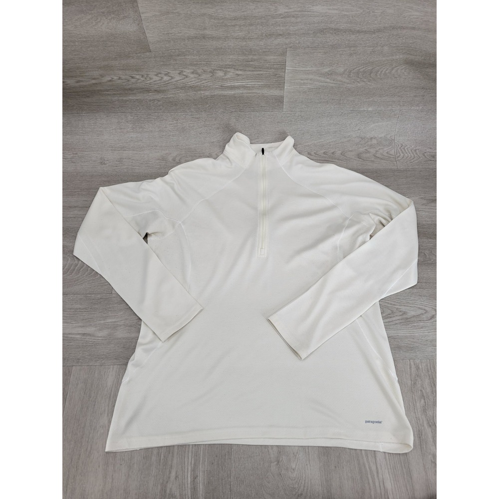 Patagonia Capilene 3 Midweight Men's XL Cream 1/4 Zip Base Layer Pullover Shirt
